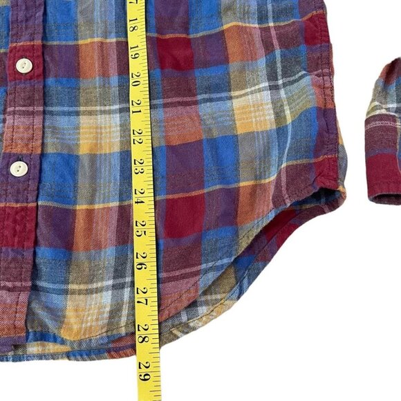 Lucky Brand Western Style Flannel Shirt Men’s Size Medium Red Plaid Cotton - Picture 4 of 5